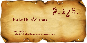 Hutnik Áron névjegykártya